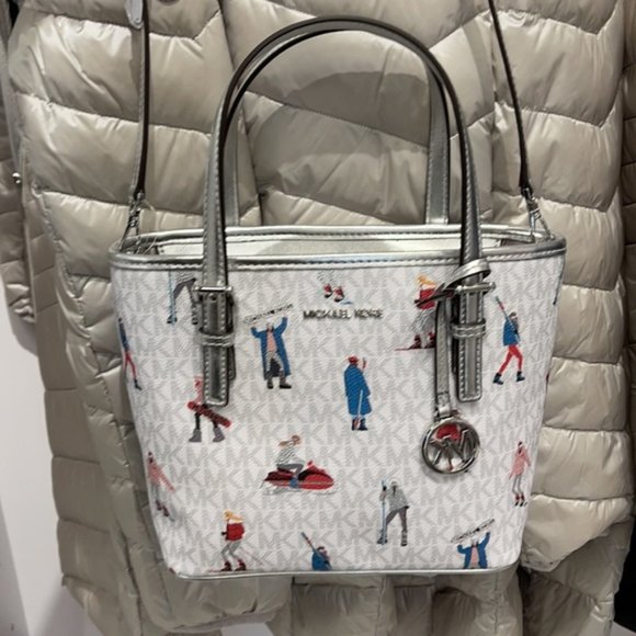 Michael Kors Jet Set Girls XS Convertible Satchel Bright White - Picture 15 of 16